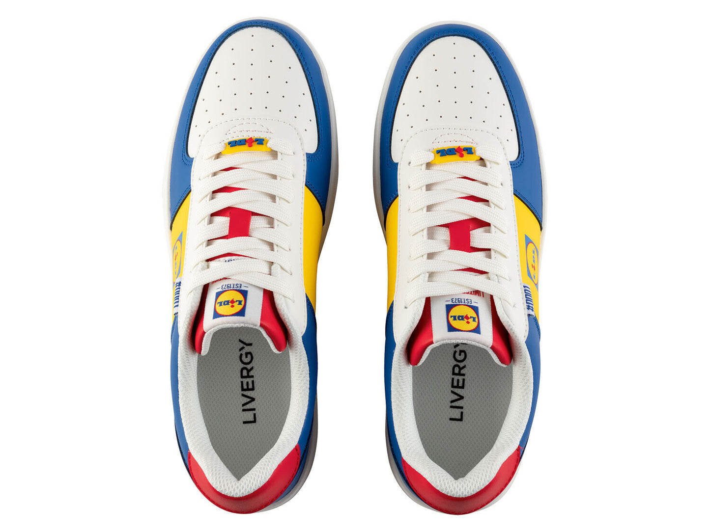 LIVERGY® Lidl Herren Sneaker Schuhe Kollektion limitiert blau gelb nummeriert