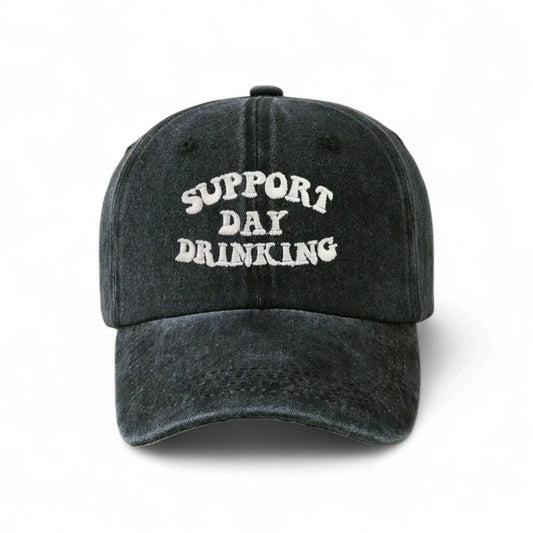 Support Day Drinking Kappe Vintage Look Grau