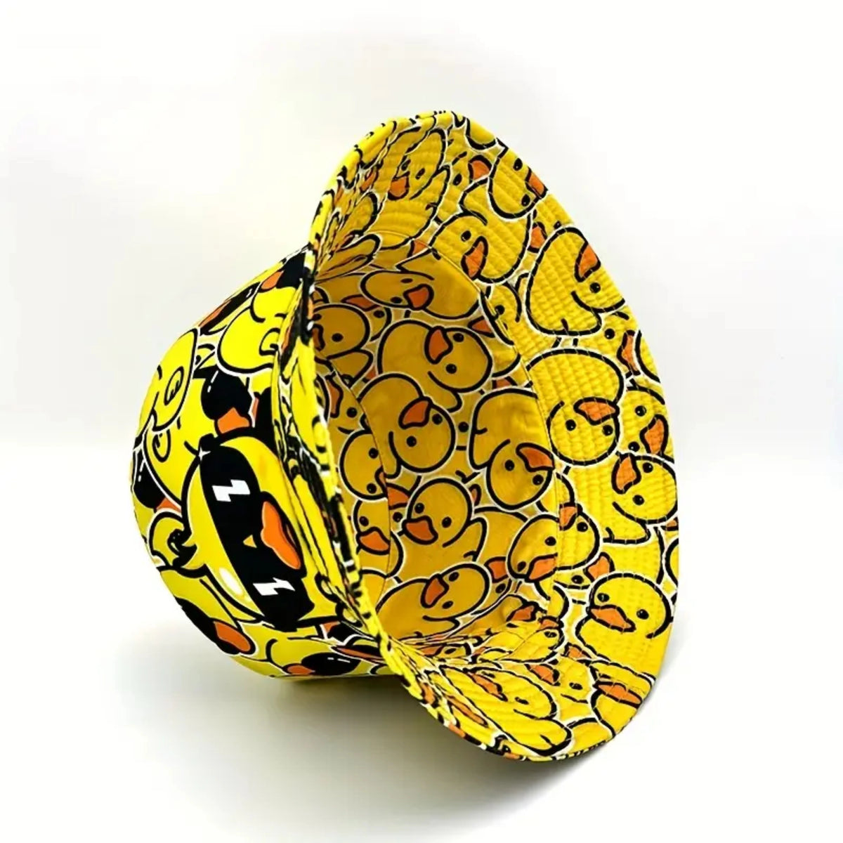 Gelber Fischerhut mit Enten Print – Lustiger Bucket Hat Festival & Sommer